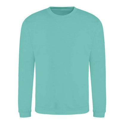 Lagoon Blue - Front - AWDis Just Hoods AWDis Unisex Crew Neck Plain Sweatshirt (280 GSM)