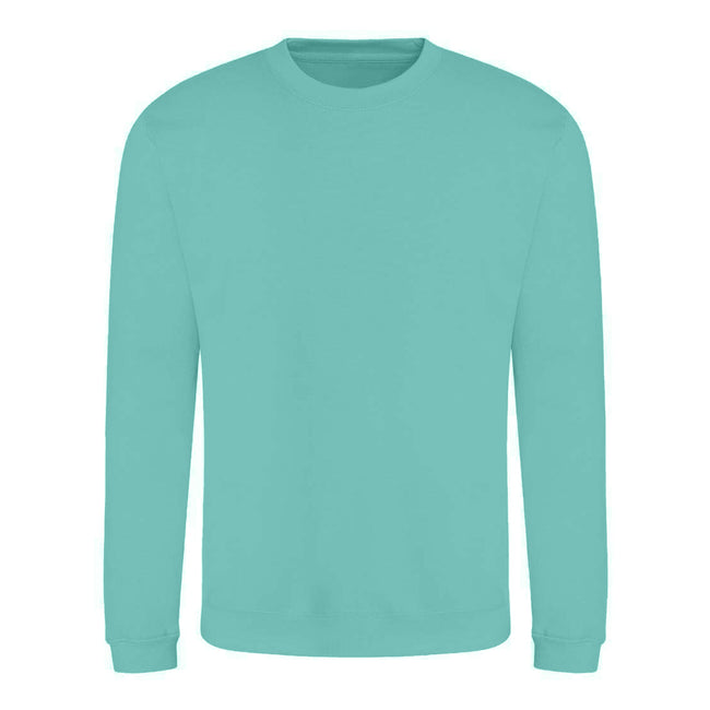 Lagoon Blue - Front - AWDis Just Hoods AWDis Unisex Crew Neck Plain Sweatshirt (280 GSM)