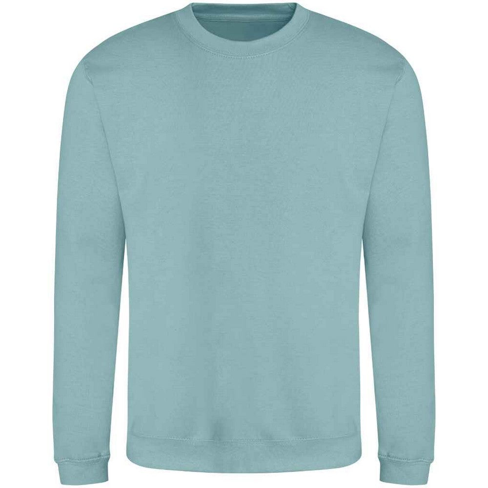 Seafoam - Front - AWDis Just Hoods AWDis Unisex Crew Neck Plain Sweatshirt (280 GSM)