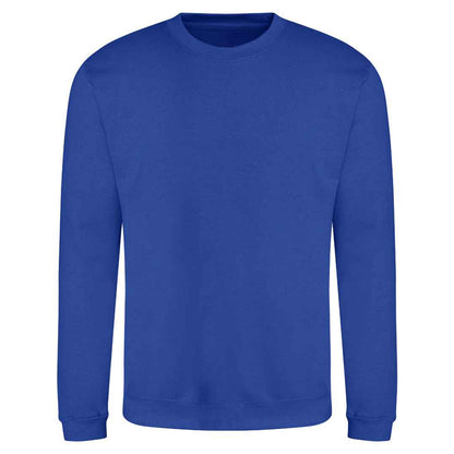 Bright Royal - Front - AWDis Just Hoods AWDis Unisex Crew Neck Plain Sweatshirt (280 GSM)