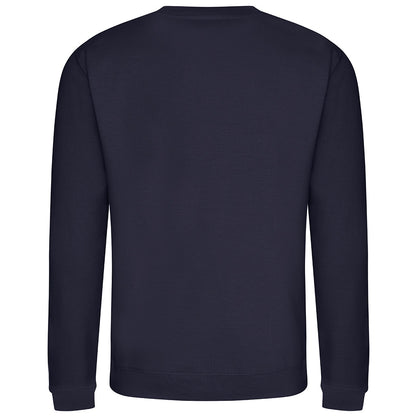 New French Navy - Back - AWDis Just Hoods AWDis Unisex Crew Neck Plain Sweatshirt (280 GSM)