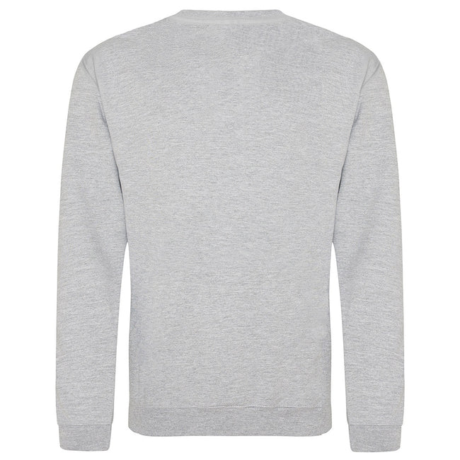 Heather Grey - Back - AWDis Just Hoods AWDis Unisex Crew Neck Plain Sweatshirt (280 GSM)