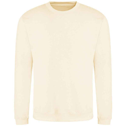 Cream - Front - AWDis Just Hoods AWDis Unisex Crew Neck Plain Sweatshirt (280 GSM)