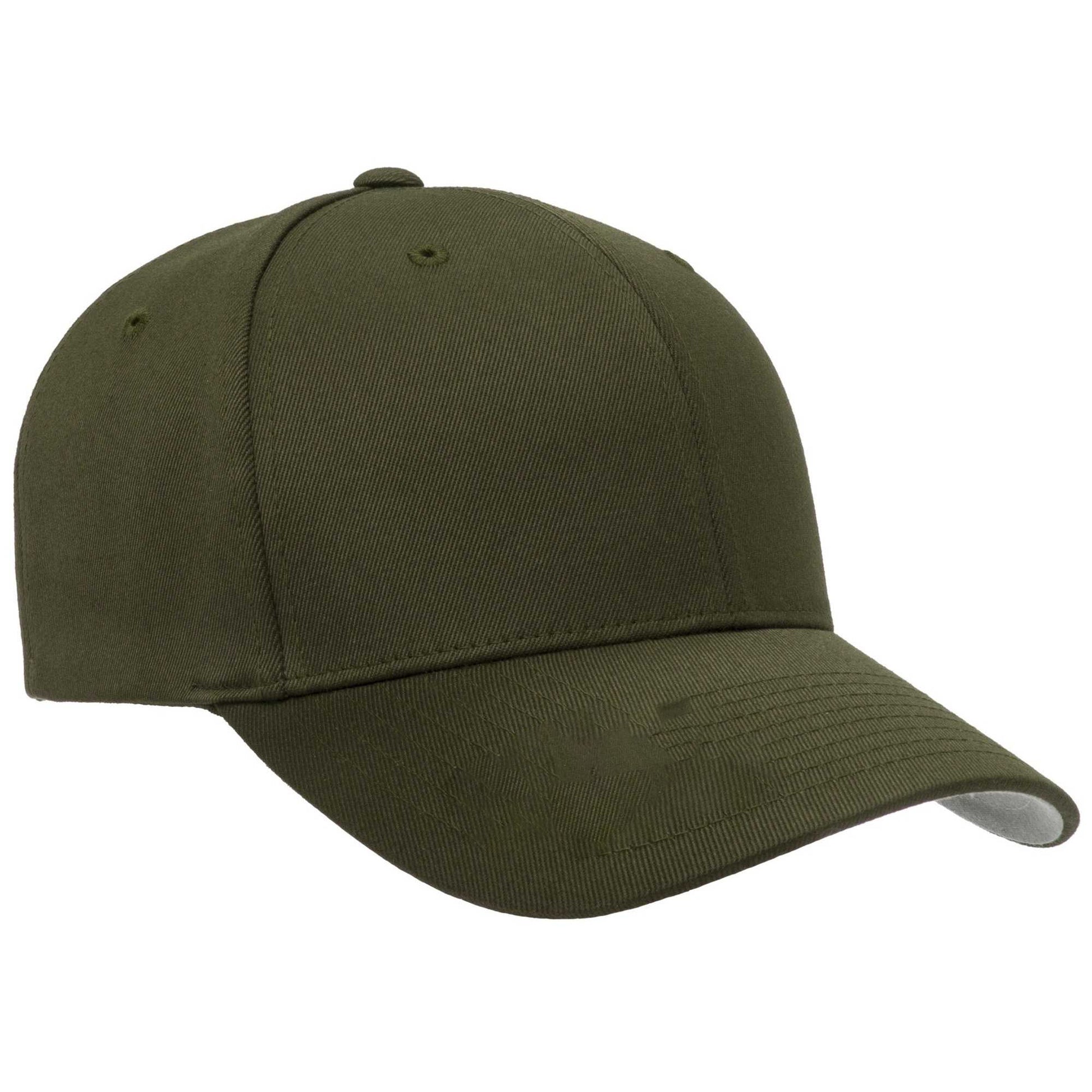 Olive Green - Back - Flexfit Childrens-Kids Wooly Combed Cap