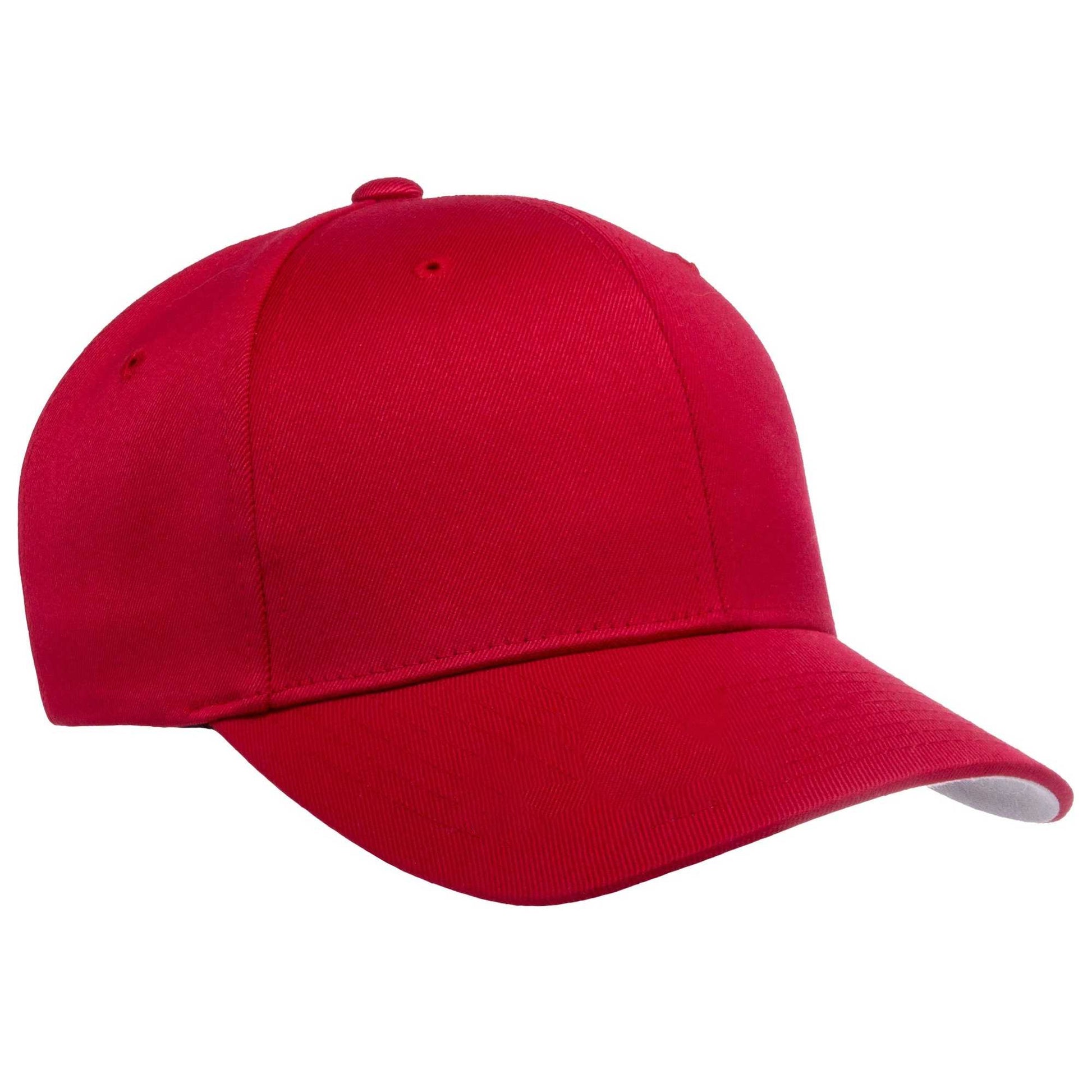 Red - Back - Flexfit Childrens-Kids Wooly Combed Cap