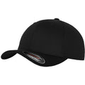 Black-Black - Front - Flexfit Childrens-Kids Wooly Combed Cap