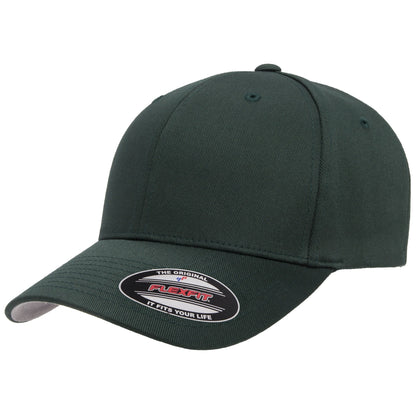 Spruce Green - Front - Flexfit Childrens-Kids Wooly Combed Cap