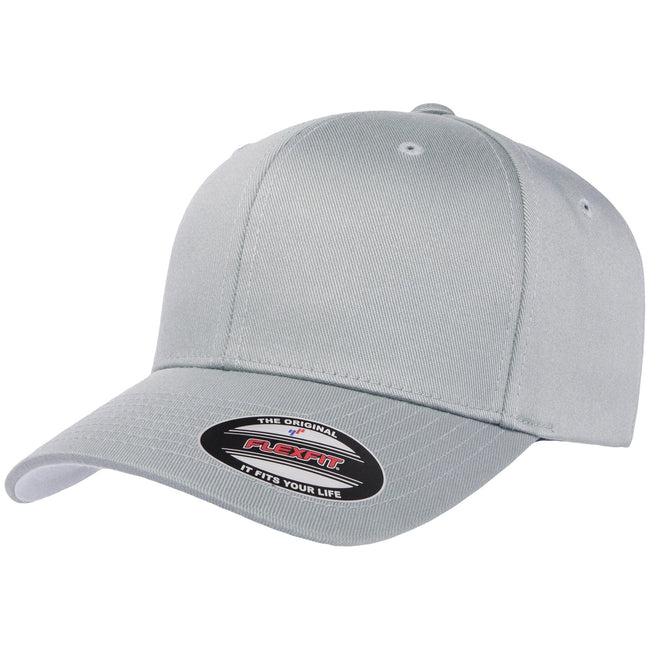 Silver - Front - Flexfit Childrens-Kids Wooly Combed Cap