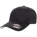 Black - Front - Flexfit Childrens-Kids Wooly Combed Cap