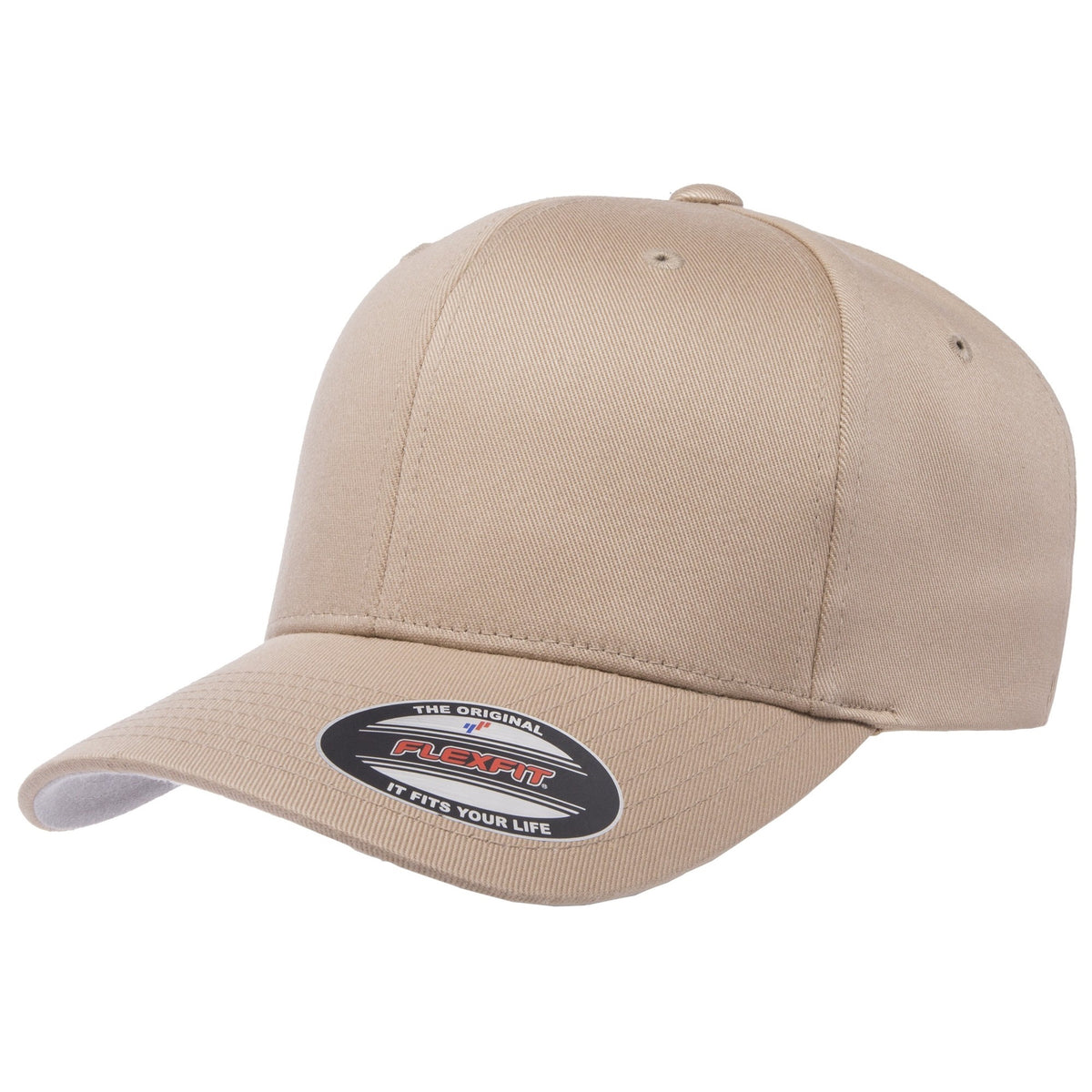 Khaki - Front - Flexfit Childrens-Kids Wooly Combed Cap