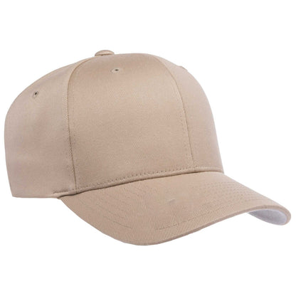 Khaki - Back - Flexfit Childrens-Kids Wooly Combed Cap