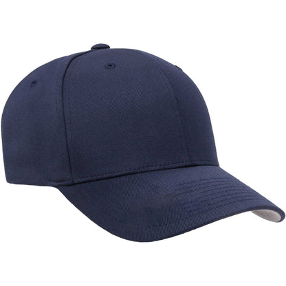 Navy - Back - Flexfit Childrens-Kids Wooly Combed Cap