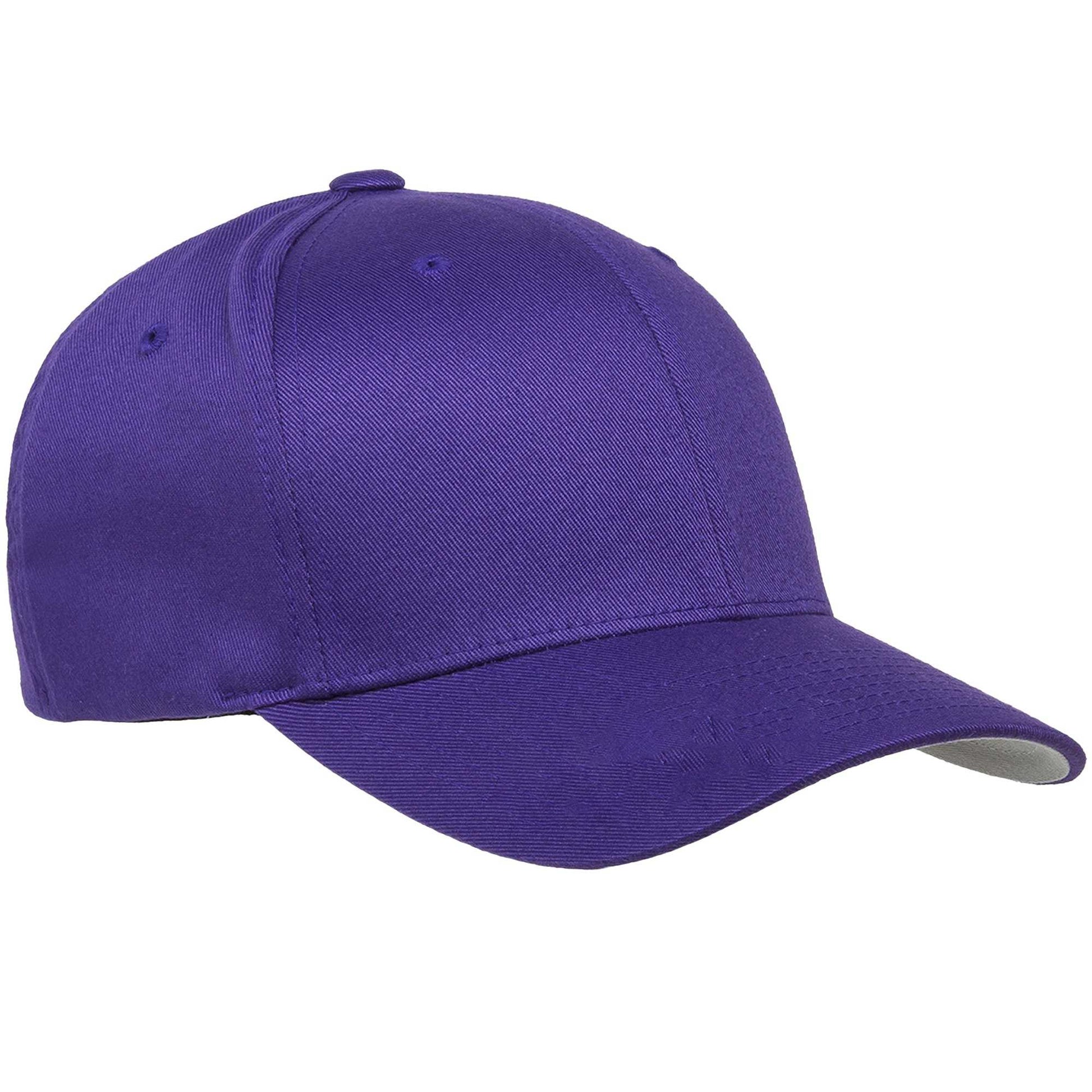 Purple - Back - Flexfit Childrens-Kids Wooly Combed Cap