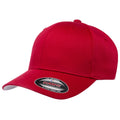 Red - Front - Flexfit Childrens-Kids Wooly Combed Cap