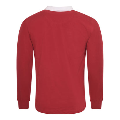 Royal Blue-White - Front - Front Row Long Sleeve Classic Rugby Polo Shirt