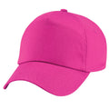 Fuchsia - Back - Beechfield Plain Unisex Junior Original 5 Panel Baseball Cap