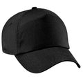 Black - Front - Beechfield Plain Unisex Junior Original 5 Panel Baseball Cap