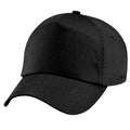 Black - Back - Beechfield Plain Unisex Junior Original 5 Panel Baseball Cap