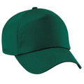 Bottle Green - Front - Beechfield Plain Unisex Junior Original 5 Panel Baseball Cap