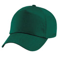 Bottle Green - Back - Beechfield Plain Unisex Junior Original 5 Panel Baseball Cap