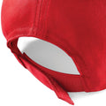 Bright Red - Side - Beechfield Plain Unisex Junior Original 5 Panel Baseball Cap