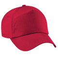 Classic Red - Front - Beechfield Plain Unisex Junior Original 5 Panel Baseball Cap