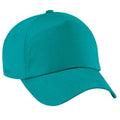 Emerald - Front - Beechfield Plain Unisex Junior Original 5 Panel Baseball Cap