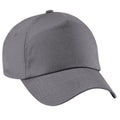 Graphite Grey - Front - Beechfield Plain Unisex Junior Original 5 Panel Baseball Cap