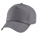 Graphite Grey - Back - Beechfield Plain Unisex Junior Original 5 Panel Baseball Cap