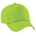 Lime Green - Front - Beechfield Plain Unisex Junior Original 5 Panel Baseball Cap