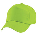 Lime Green - Back - Beechfield Plain Unisex Junior Original 5 Panel Baseball Cap