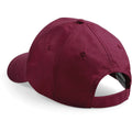 Burgundy - Side - Beechfield Plain Unisex Junior Original 5 Panel Baseball Cap