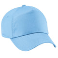 Sky - Front - Beechfield Plain Unisex Junior Original 5 Panel Baseball Cap