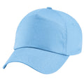 Sky - Back - Beechfield Plain Unisex Junior Original 5 Panel Baseball Cap