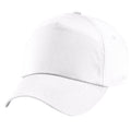 White - Back - Beechfield Plain Unisex Junior Original 5 Panel Baseball Cap