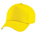 Yellow - Back - Beechfield Plain Unisex Junior Original 5 Panel Baseball Cap