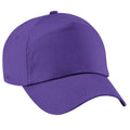 Purple - Front - Beechfield Plain Unisex Junior Original 5 Panel Baseball Cap