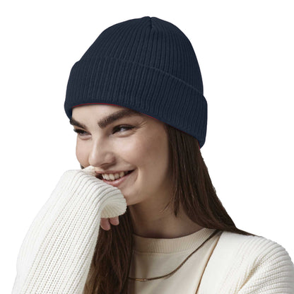 French Navy - Back - Beechfield Heritage Ladies-Womens Premium Plain Winter Beanie