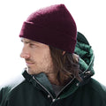 Burgundy - Side - Beechfield Heritage Ladies-Womens Premium Plain Winter Beanie