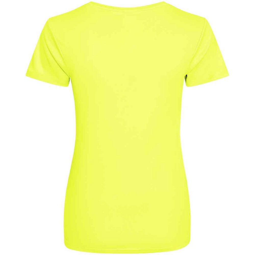 Electric Yellow - Back - AWDis Just Cool Womens-Ladies Sports Plain T-Shirt
