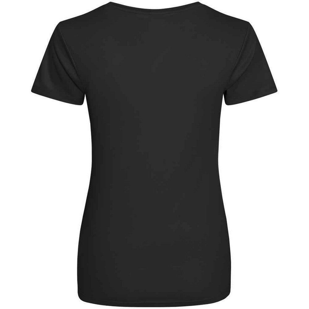Jet Black - Back - AWDis Just Cool Womens-Ladies Sports Plain T-Shirt