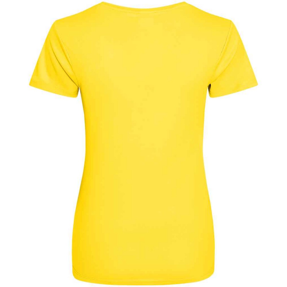 Sun Yellow - Back - AWDis Just Cool Womens-Ladies Sports Plain T-Shirt