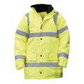 Fluorescent Yellow - Front - Warrior Mens Nevada High Visibility Safety Jacket