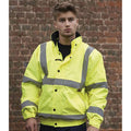 Fluorescent Yellow - Side - Warrior Memphis High Visibility Bomber Jacket - Safety Wear - Workwear