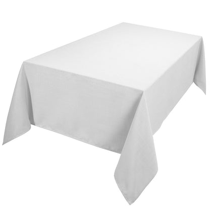 White - Front - ReadyRange Plain Rectangular Tablecloth