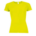 Neon Yellow - Front - SOLS Womens-Ladies Sporty Short Sleeve T-Shirt