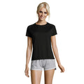 Black - Back - SOLS Womens-Ladies Sporty Short Sleeve T-Shirt