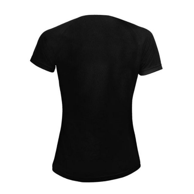 Black - Side - SOLS Womens-Ladies Sporty Short Sleeve T-Shirt