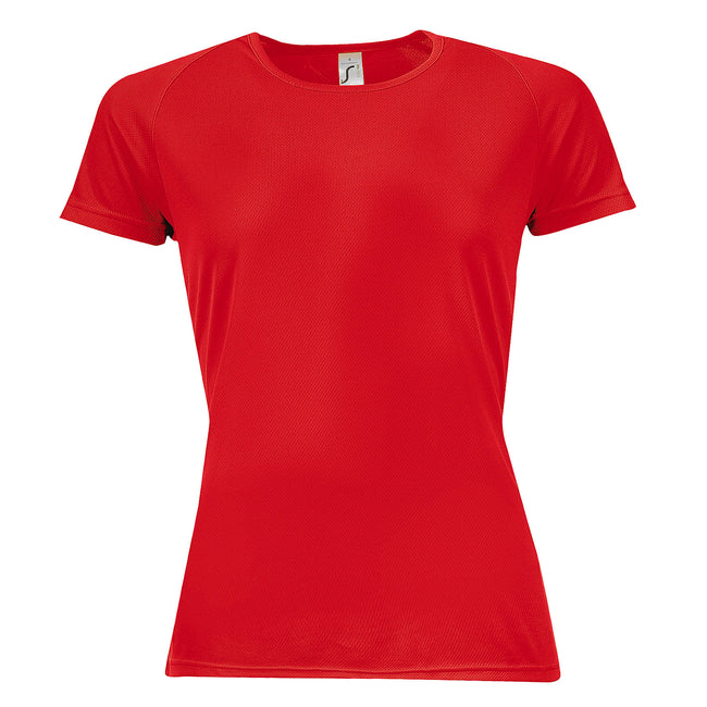 Red - Front - SOLS Womens-Ladies Sporty Short Sleeve T-Shirt
