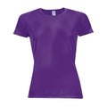Dark Purple - Front - SOLS Womens-Ladies Sporty Short Sleeve T-Shirt